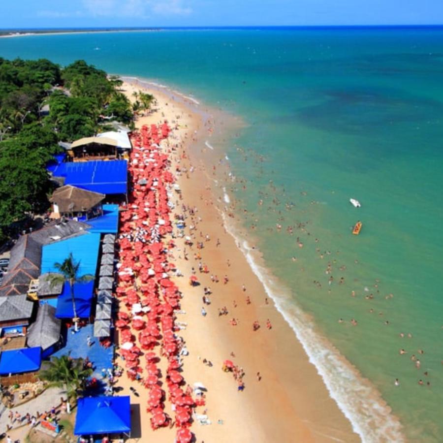 De Frente Pra Praia Apartamento Da Cris Taperapua - Condominio America Praia Flat Porto Seguro Exteriör bild